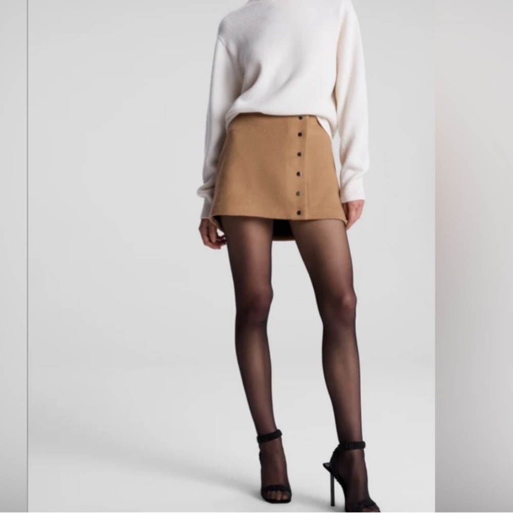 New NWT A.L.C May Wool Cashmere tan Mini Skirt size 2